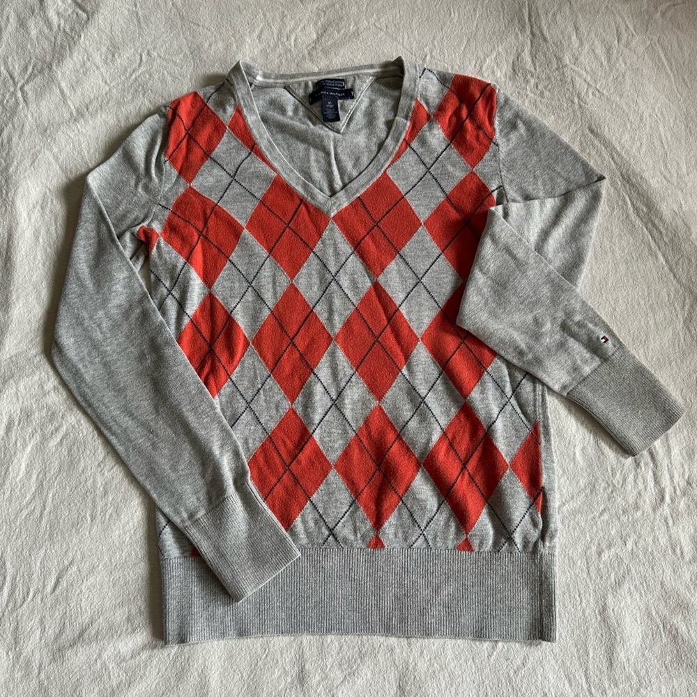 Tommy Hilfiger V-Neck Argyle Sweater